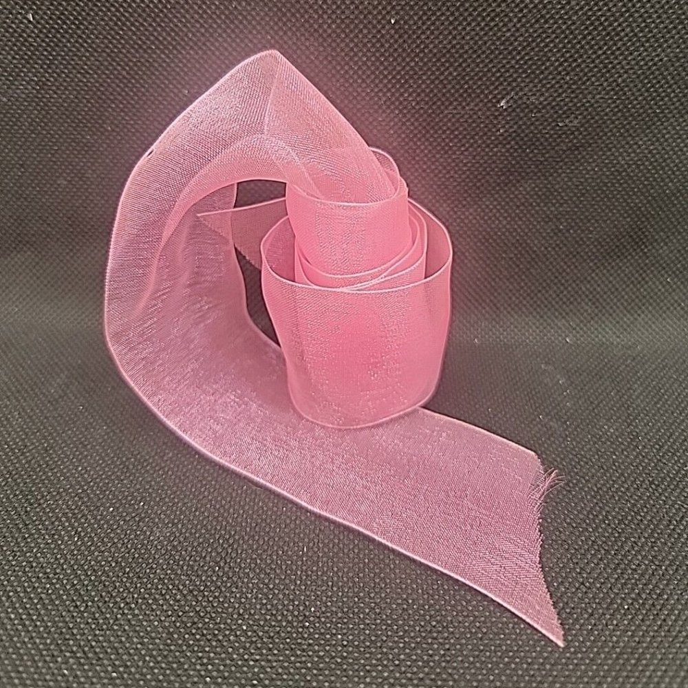 1.5"x32.5" pink sheer ribbon